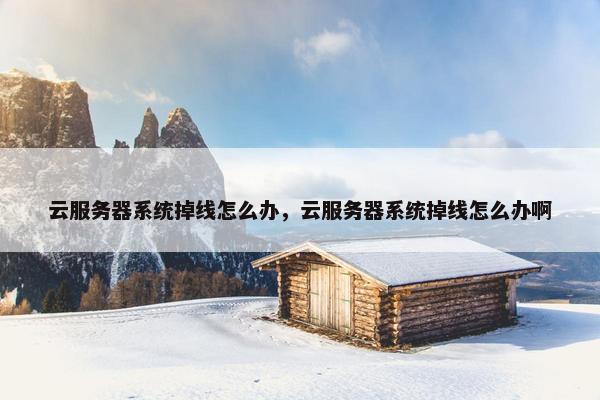 云服务器系统掉线怎么办，云服务器系统掉线怎么办啊