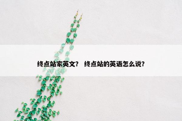 终点站家英文？ 终点站的英语怎么说？