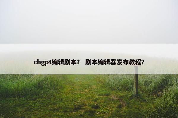 chgpt编辑剧本？ 剧本编辑器发布教程？
