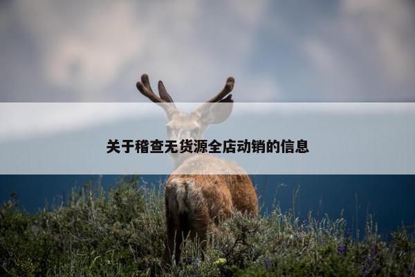 关于稽查无货源全店动销的信息