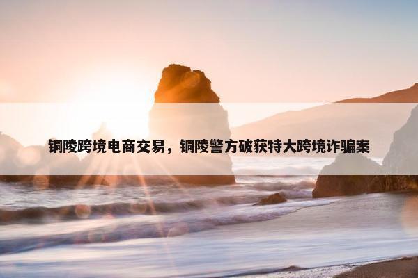铜陵跨境电商交易，铜陵警方破获特大跨境诈骗案
