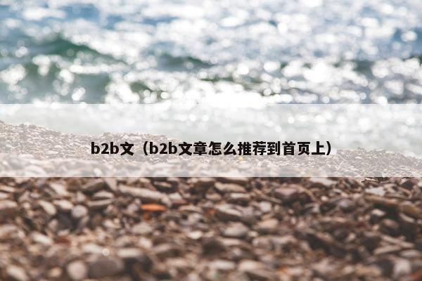 b2b文（b2b文章怎么推荐到首页上）