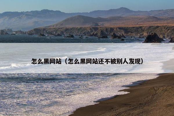 怎么黑网站（怎么黑网站还不被别人发现）