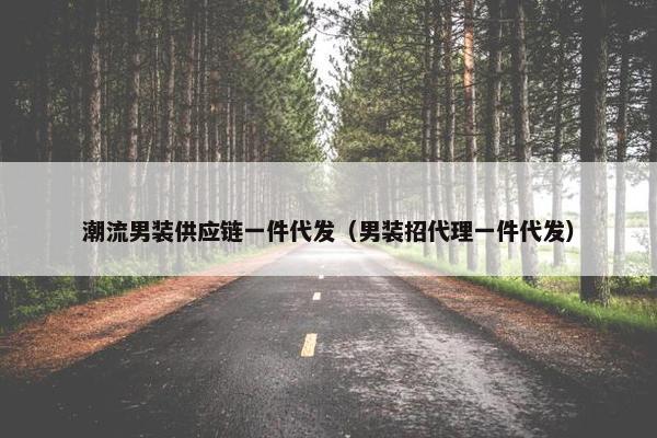 潮流男装供应链一件代发（男装招代理一件代发）