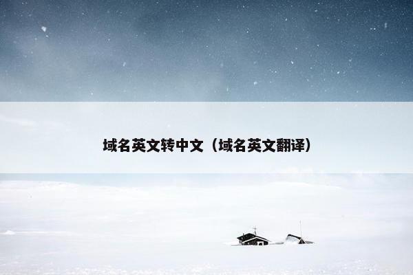 域名英文转中文（域名英文翻译）