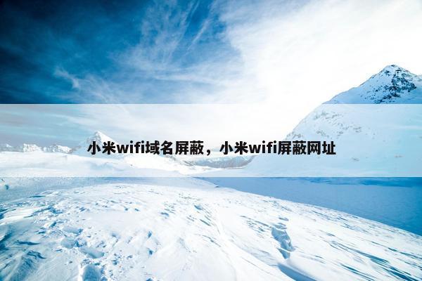 小米wifi域名屏蔽，小米wifi屏蔽网址