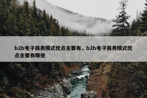 b2b电子商务模式优点主要有，b2b电子商务模式优点主要有哪些