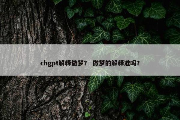 chgpt解释做梦？ 做梦的解释准吗？