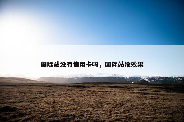 国际站没有信用卡吗，国际站没效果