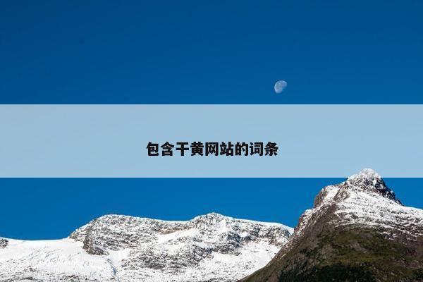 包含干黄网站的词条