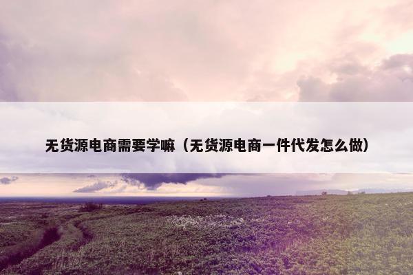 无货源电商需要学嘛（无货源电商一件代发怎么做）