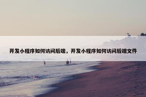 开发小程序如何访问后端，开发小程序如何访问后端文件
