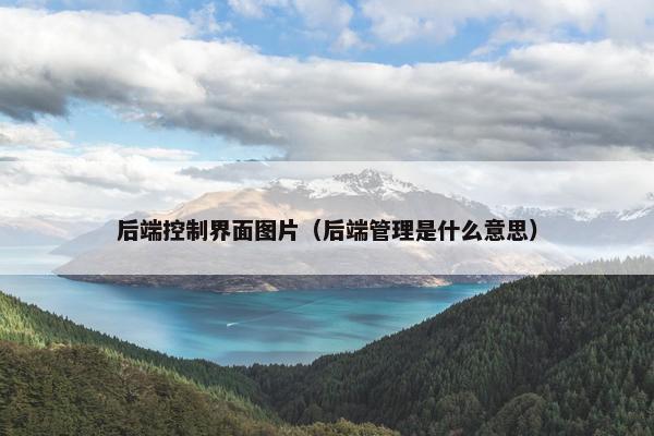 后端控制界面图片（后端管理是什么意思）