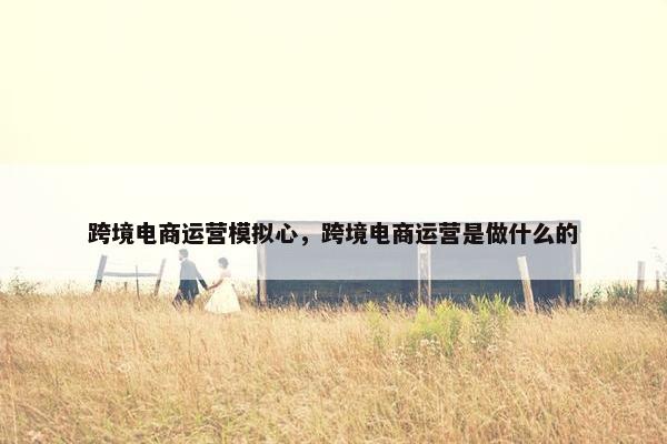 跨境电商运营模拟心，跨境电商运营是做什么的