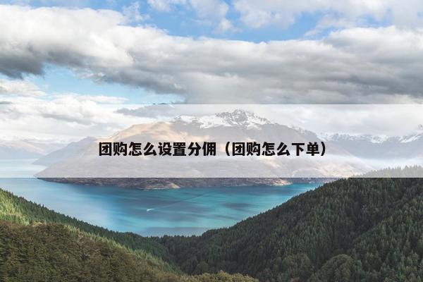 团购怎么设置分佣（团购怎么下单）