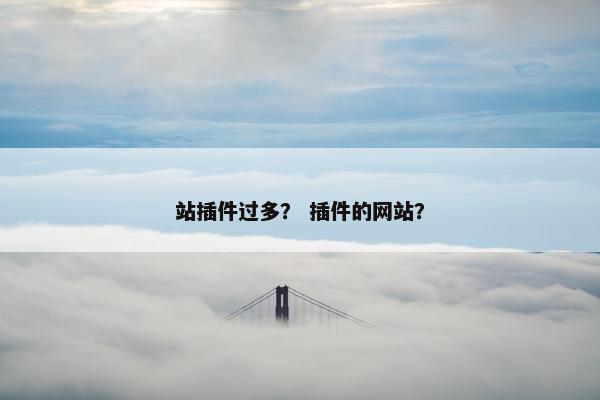 站插件过多？ 插件的网站？