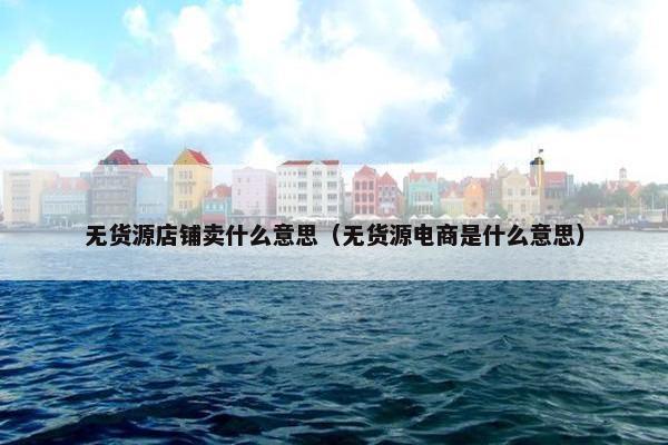 无货源店铺卖什么意思（无货源电商是什么意思）