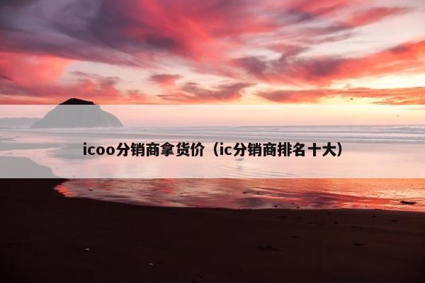 icoo分销商拿货价（ic分销商排名十大）
