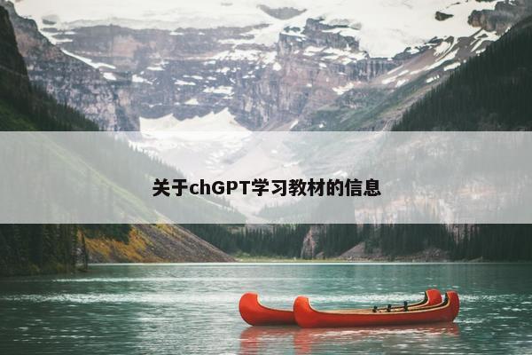 关于chGPT学习教材的信息