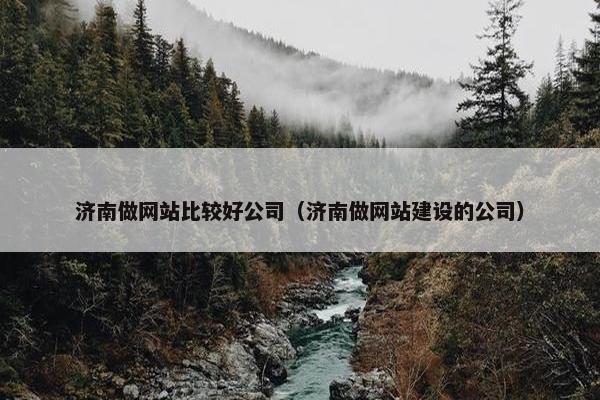 济南做网站比较好公司（济南做网站建设的公司）