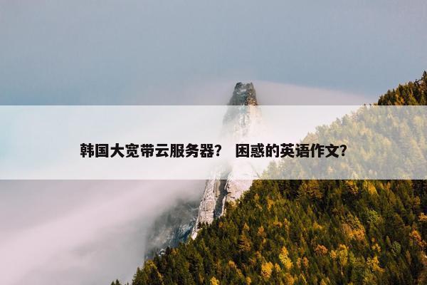 韩国大宽带云服务器？ 困惑的英语作文？