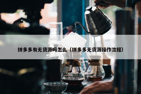 拼多多有无货源吗怎么（拼多多无货源操作流程）