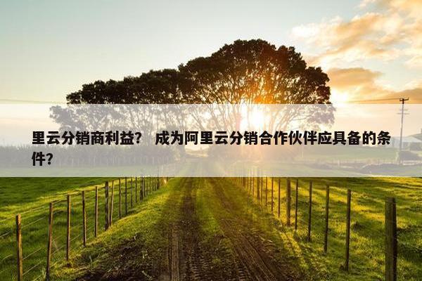 里云分销商利益？ 成为阿里云分销合作伙伴应具备的条件？