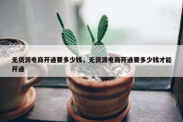 无货源电商开通要多少钱，无货源电商开通要多少钱才能开通