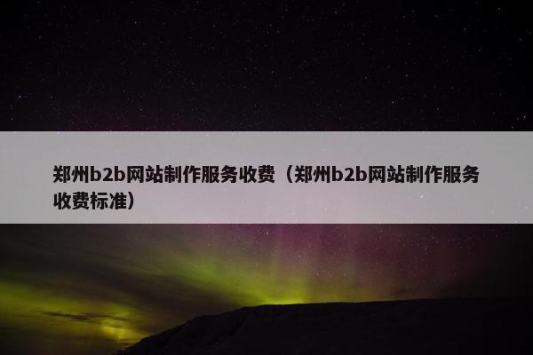 郑州b2b网站制作服务收费（郑州b2b网站制作服务收费标准）