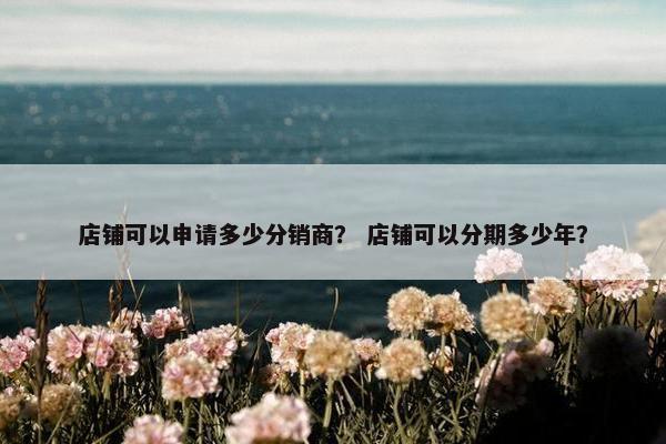 店铺可以申请多少分销商？ 店铺可以分期多少年？