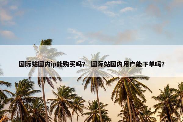 国际站国内ip能购买吗？ 国际站国内用户能下单吗？