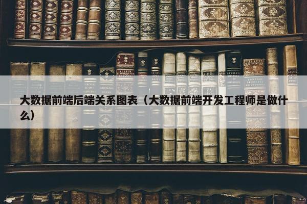 大数据前端后端关系图表（大数据前端开发工程师是做什么）