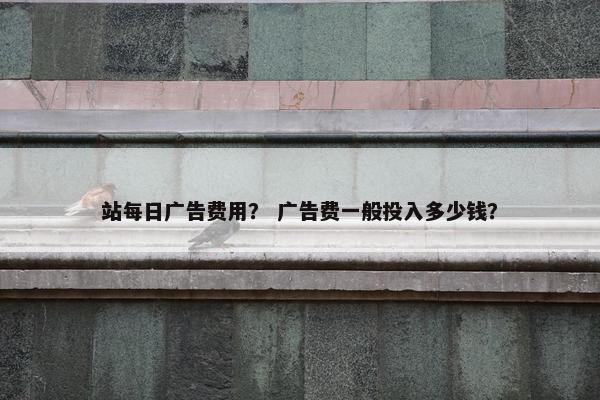 站每日广告费用？ 广告费一般投入多少钱？