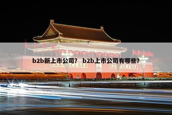 b2b新上市公司？ b2b上市公司有哪些？