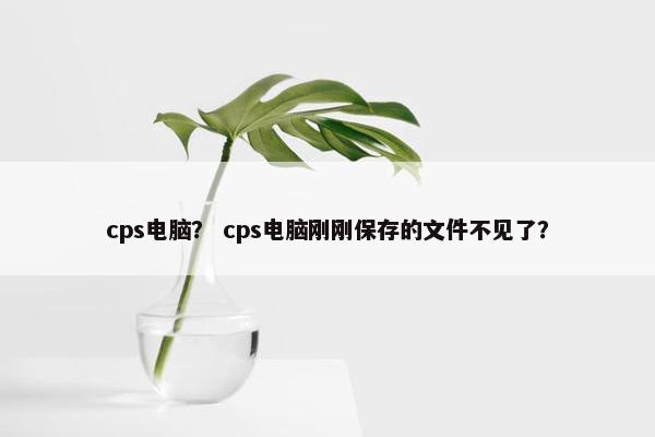 cps电脑？ cps电脑刚刚保存的文件不见了？