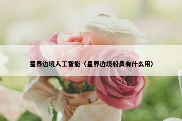星界边境人工智能（星界边境船员有什么用）