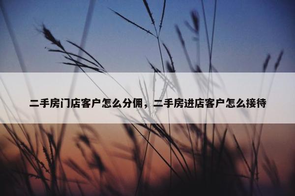 二手房门店客户怎么分佣，二手房进店客户怎么接待
