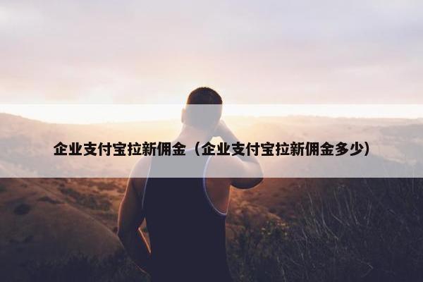企业支付宝拉新佣金（企业支付宝拉新佣金多少）