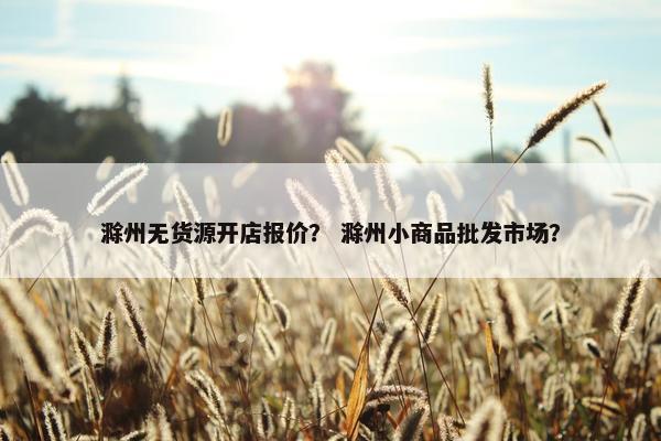 滁州无货源开店报价？ 滁州小商品批发市场？