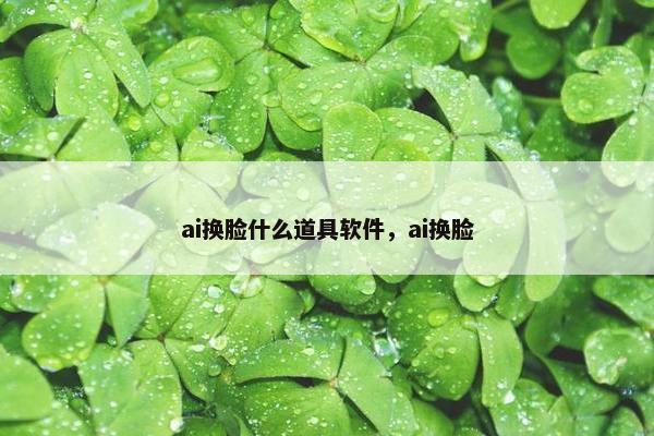 ai换脸什么道具软件，ai换脸