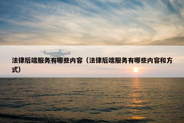 法律后端服务有哪些内容（法律后端服务有哪些内容和方式）