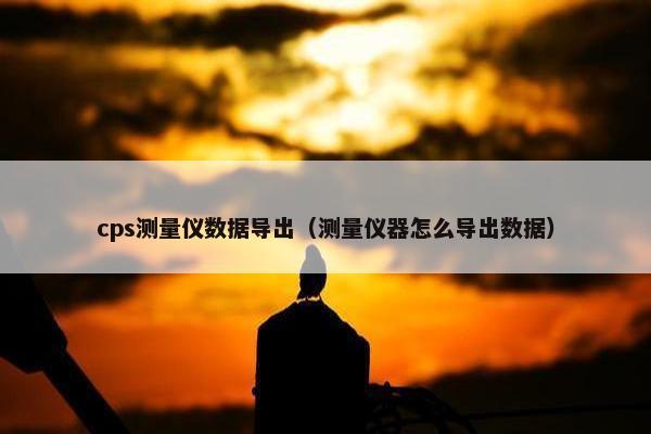cps测量仪数据导出（测量仪器怎么导出数据）