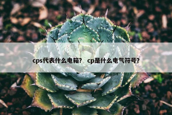cps代表什么电箱？ cp是什么电气符号？