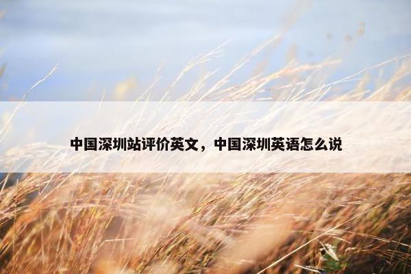 中国深圳站评价英文，中国深圳英语怎么说