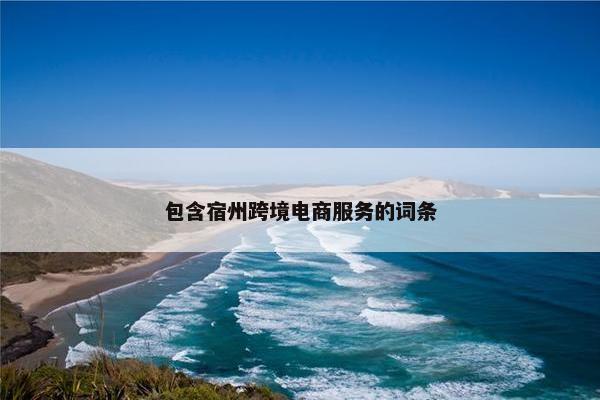 包含宿州跨境电商服务的词条