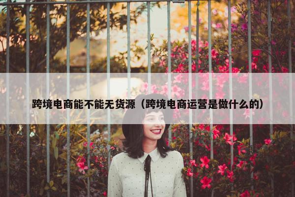 跨境电商能不能无货源（跨境电商运营是做什么的）