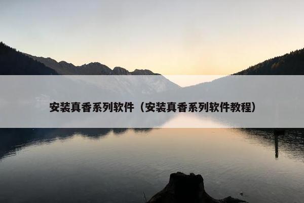 安装真香系列软件（安装真香系列软件教程）