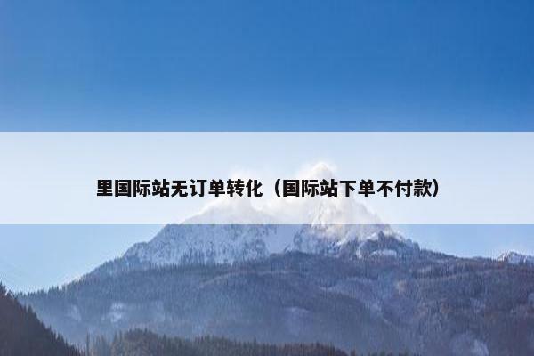 里国际站无订单转化（国际站下单不付款）
