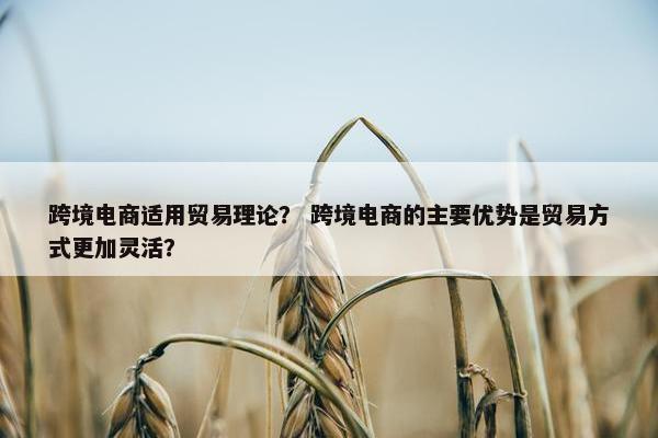 跨境电商适用贸易理论？ 跨境电商的主要优势是贸易方式更加灵活？