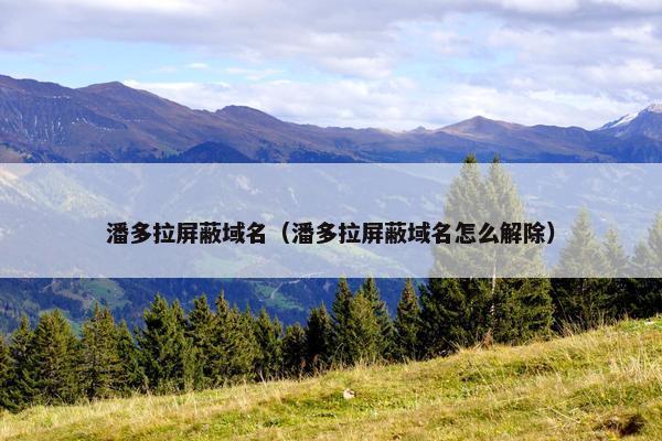 潘多拉屏蔽域名（潘多拉屏蔽域名怎么解除）